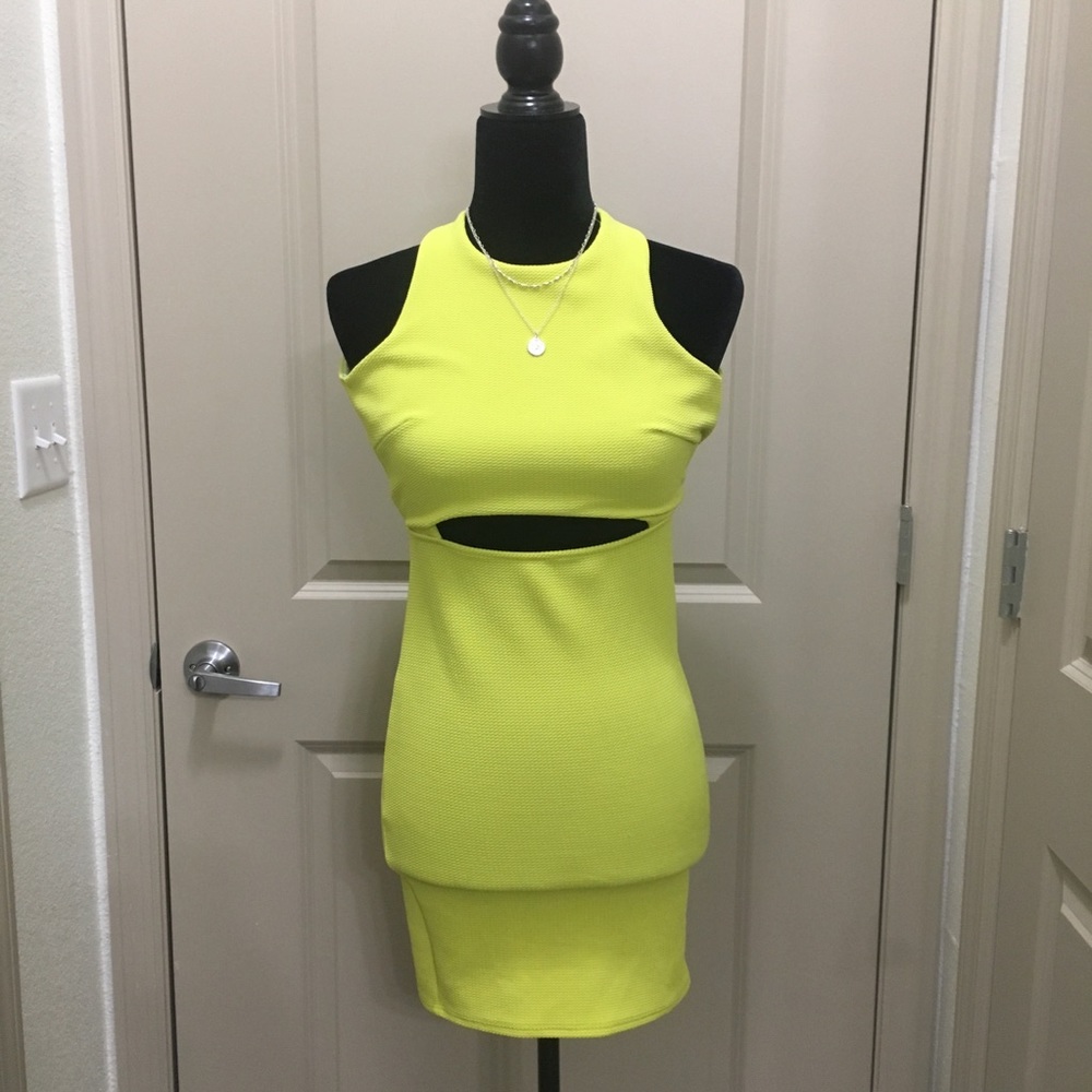 Previously owned neon green dress